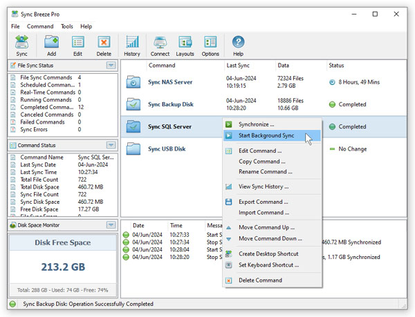 Background File Synchronization