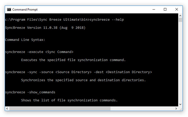 SyncBreeze Command Line Utility