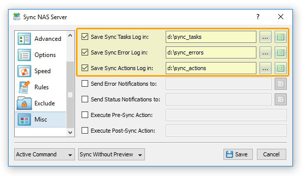 File Synchronization Logs