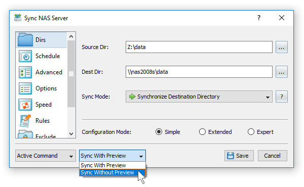 SyncBreeze Synchronize Files Without Preview