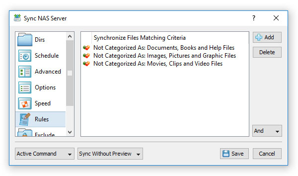Exclude Files From Synchronization By File Type