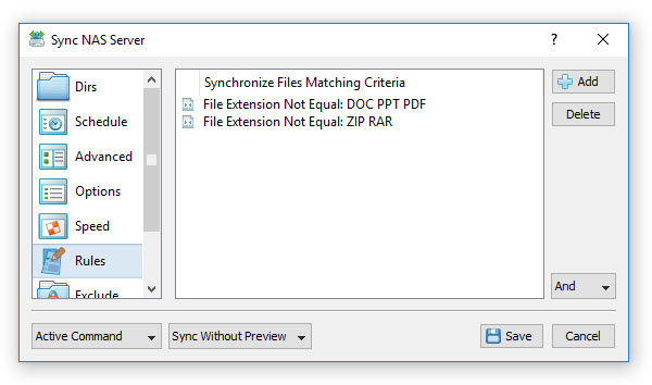 Exclude Files From Synchronization By File Extension
