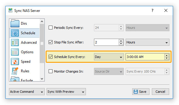 Scheduled File Synchronization