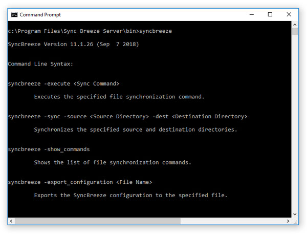 SyncBreeze Command Line Utility
