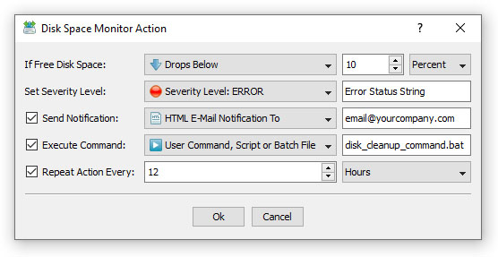 SyncBreeze Server Disk Space Monitor Action