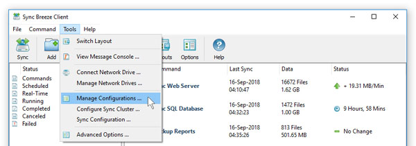SyncBreeze Enterprise Manage Configurations