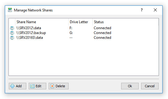 SyncBreeze Server Manage Network Shares